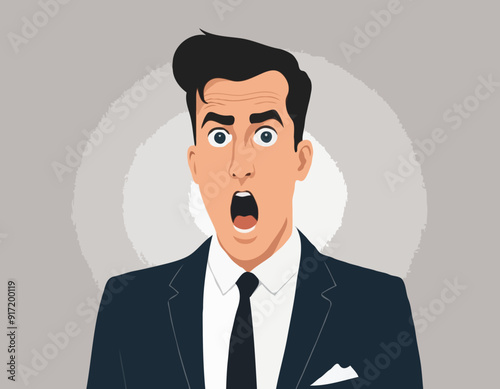 Portrait of surprised man. Surprised businessman. Surprised man
