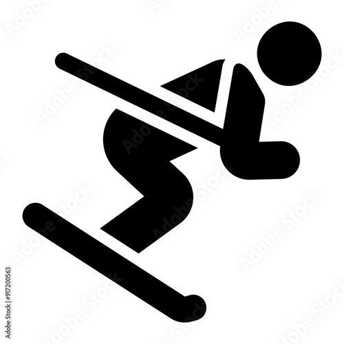 skiing glyph icon