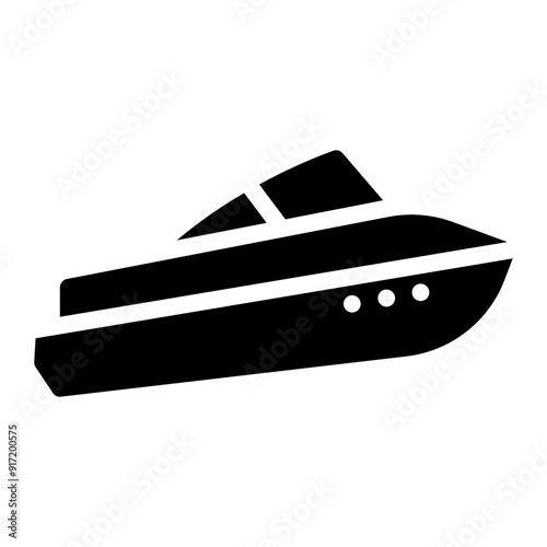 speed boat glyph icon