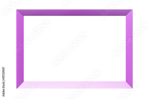 Purple picture photo frame isolated on a white background