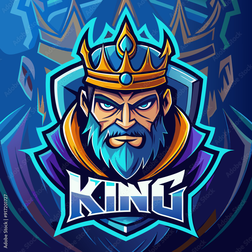 King mascot esport game logo illustration for sport game team King mascot esport game logo illustration for sport game team