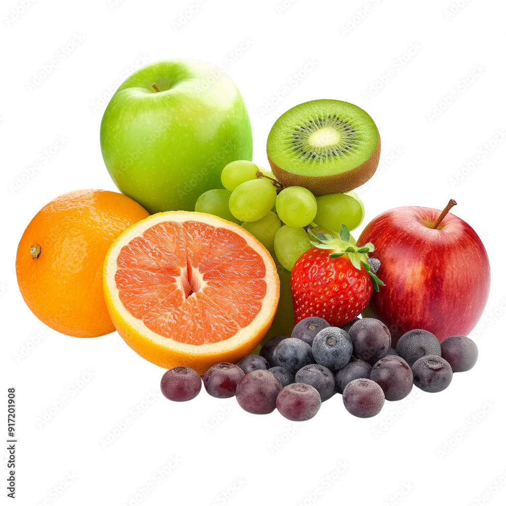 Fresh fruits :strawberries, apples,raspberry,blueberry, kiwi, oranges,cherries,pineapple, banana and grapes isolated on a transparent background. Fresh fruits :strawberries, apples,raspberry,blueberry, kiwi, oranges,cherries,pineapple, banana and grapes isolated on a transparent background.