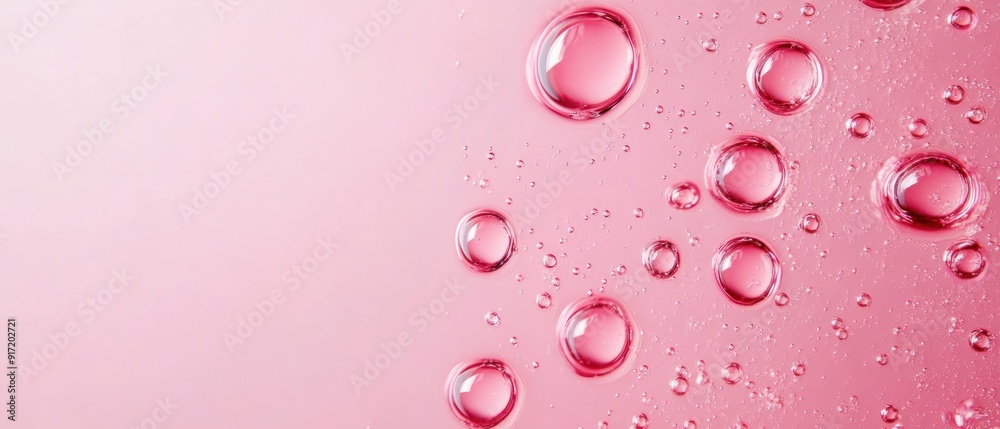 Close-up of Water Droplets on Pink Surface Close-up of Water Droplets on Pink Surface