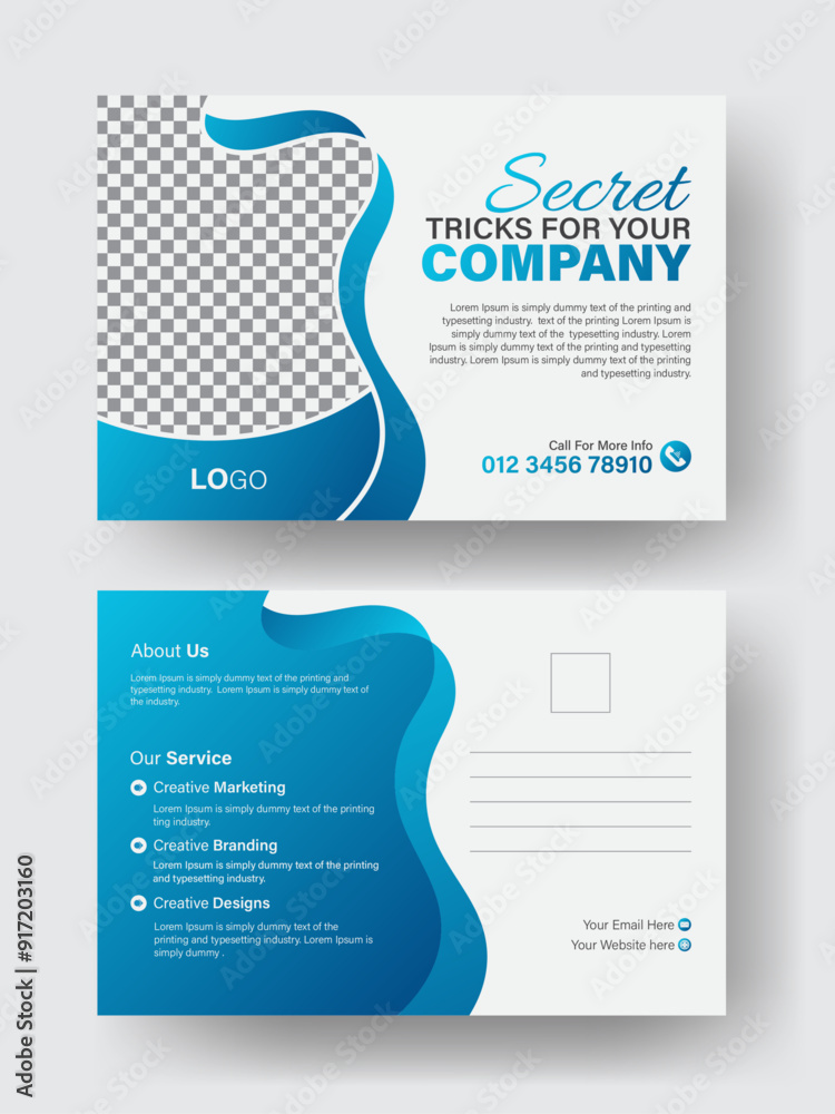 Double sided postcard, marketing agency postcard design. Business Postcard Template Design, Simple and Clean Modern Minimal Postcard Template, Business Postcard Layout
Double sided postcard, marketing agency postcard design. Business Postcard Template Design, Simple and Clean Modern Minimal Postcard Template, Business Postcard Layout