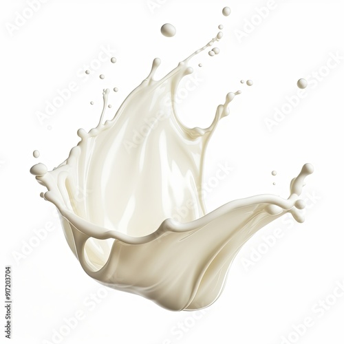 A mesmerizing milk splash frozen in time, capturing the creamy texture and dynamic motion of this natural event. High-speed photography showcases the beauty of science and nature.