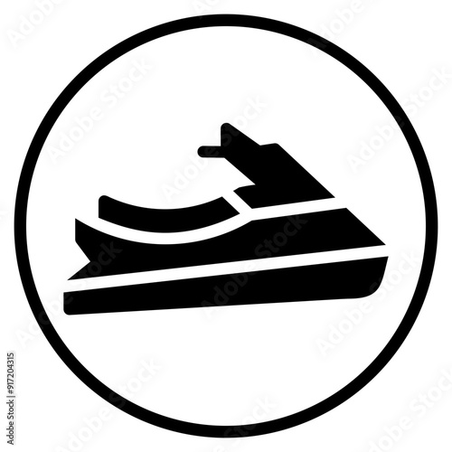 jet ski glyph icon