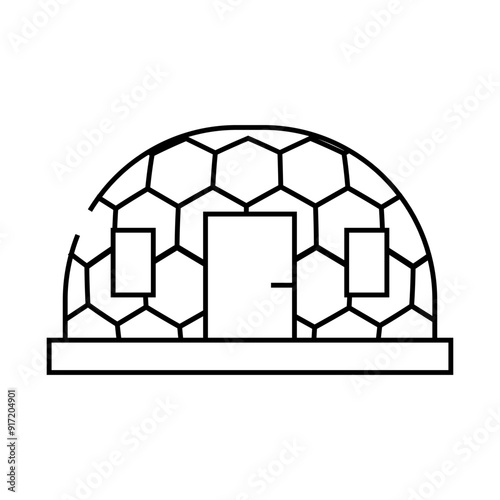 igloo ice house line icon vector. igloo ice house sign. isolated contour symbol black illustration