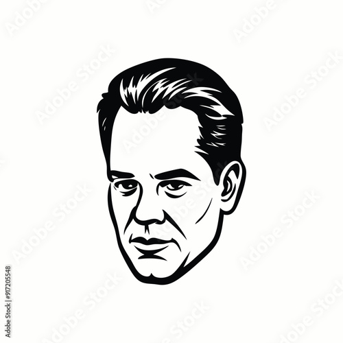 A fun vector cartoon portrait of a smiling man with glasses, his face and head clearly illustrated with expressive eyes and black hair
A smiling cartoon man's face with glasses, a vector illustration 