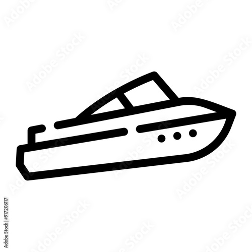 speed boat line icon