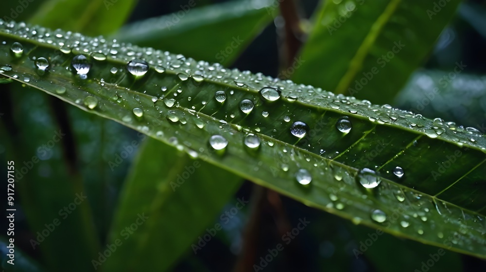 Dew drops on the leaves Dew drops on the leaves