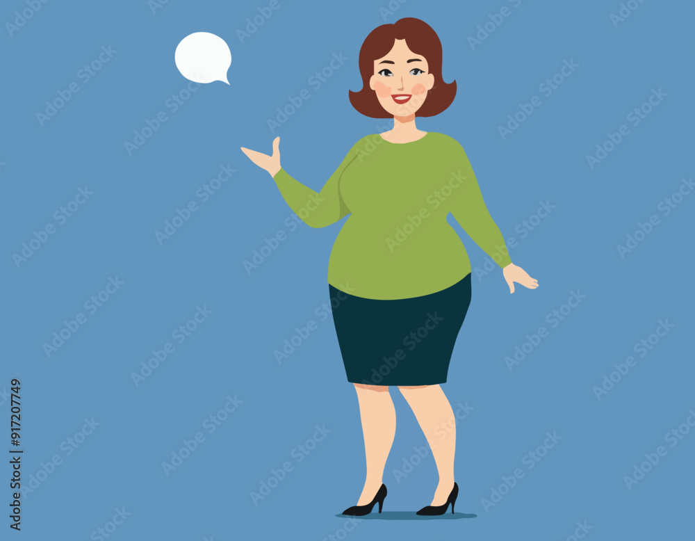 Plump middle age woman showing a way. Woman giving adwice. Cartoon vector illustration. Comic scene
Plump middle age woman showing a way. Woman giving adwice. Cartoon vector illustration. Comic scene