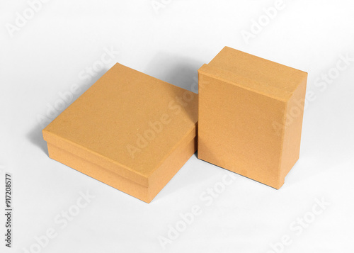 brown cardboard boxes on a white background