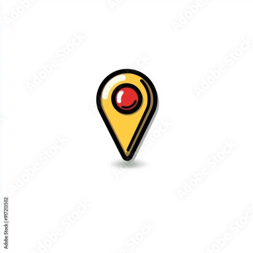 Free Download Yellow Location Pin Icon with Red Dot - GFXLoad