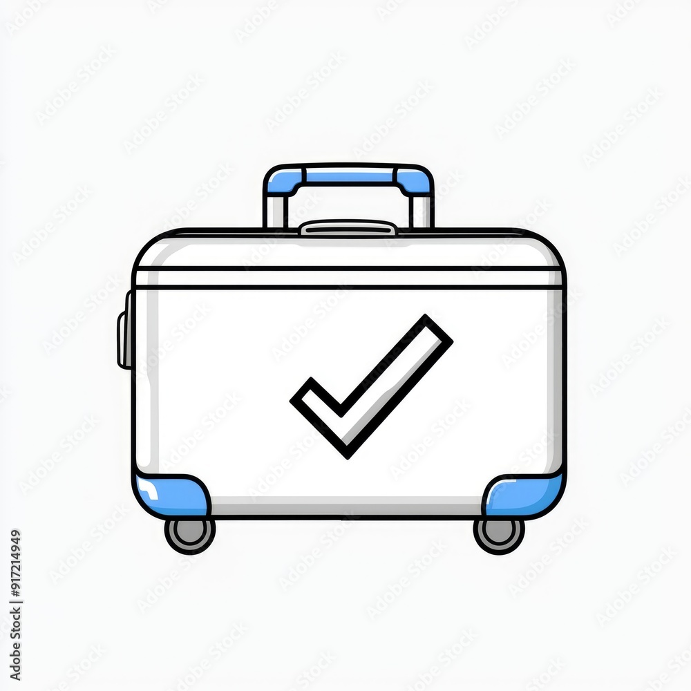 Suitcase with Check Mark Icon