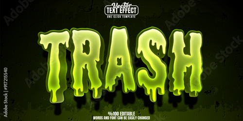 Trash editable text effect, customizable stinky and garbage 3d font style