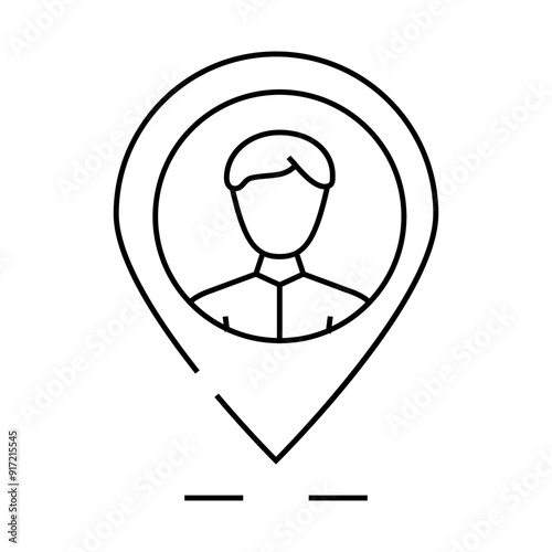 client geo tag kyc line icon vector. client geo tag kyc sign. isolated contour symbol black illustration
