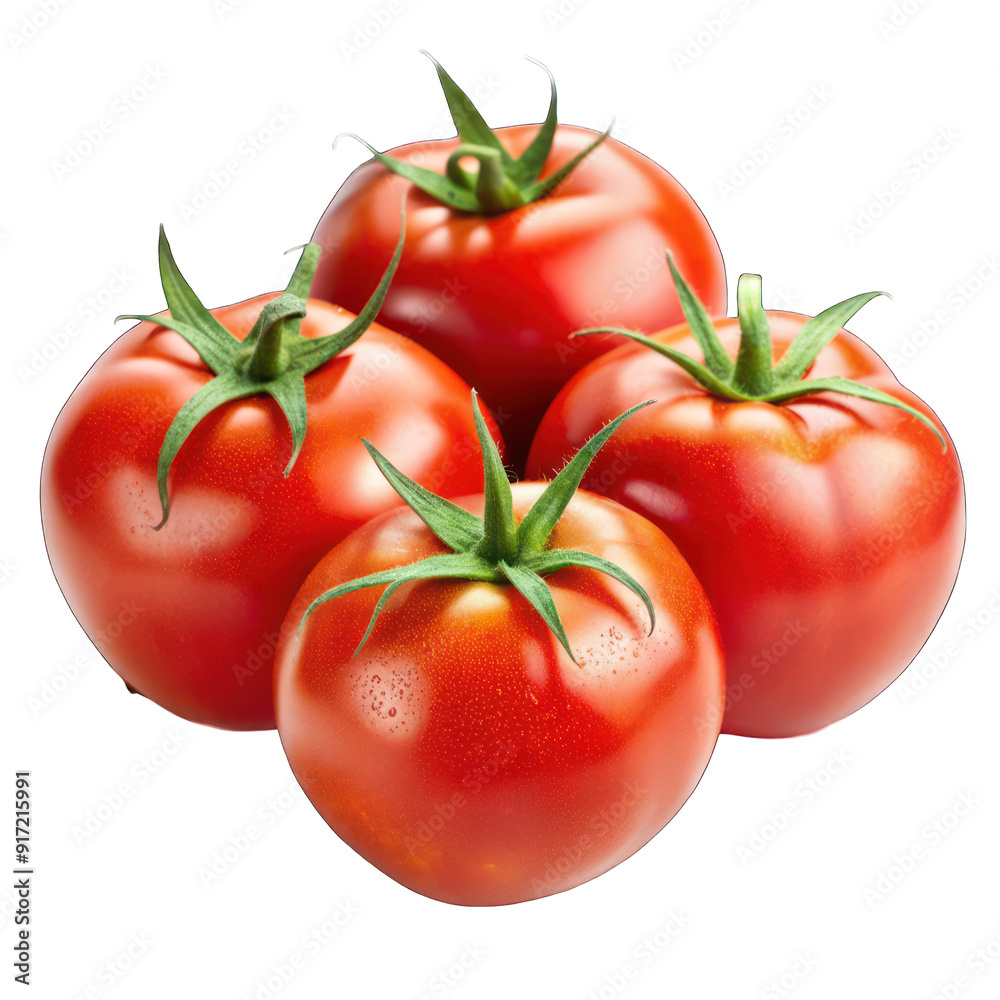 A group of red tomatoes on transparent background A group of red tomatoes on transparent background
