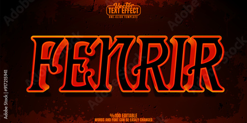 Viking editable text effect, customizable fenrir and norse 3d font style