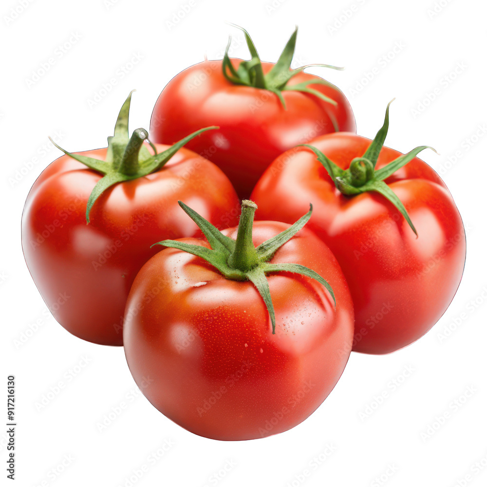 A group of red tomatoes on transparent background A group of red tomatoes on transparent background