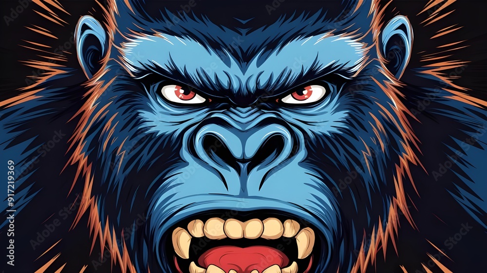 Obraz premium Mascot logo of an irate gorilla for esports events in video games