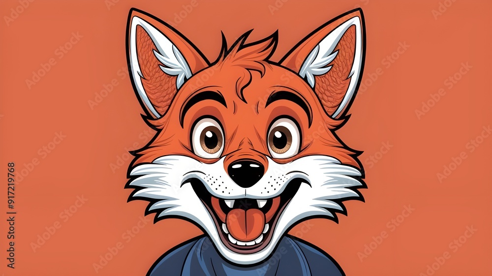 Obraz premium The mascot, a happy fox