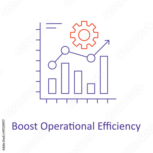 Boost Operational Efficiency icon with Editable Stroke.