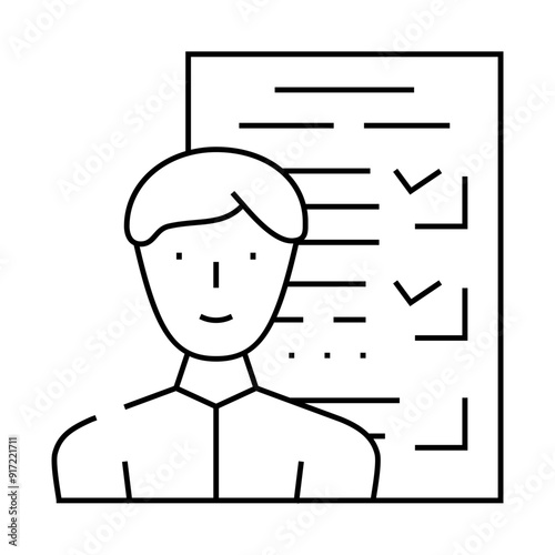customer questionnaire kyc line icon vector. customer questionnaire kyc sign. isolated contour symbol black illustration