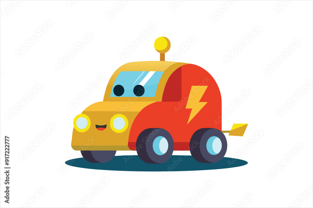 Naklejka premium Electric vehicle for kids vector art illustration 