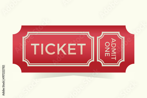 Red gradient admit one ticket