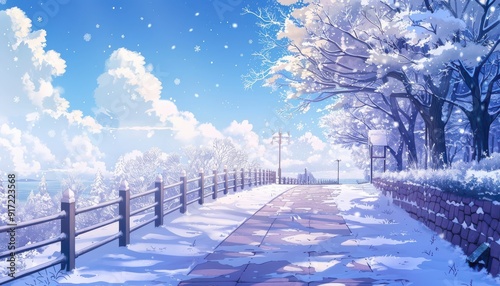 Anime Winter Background