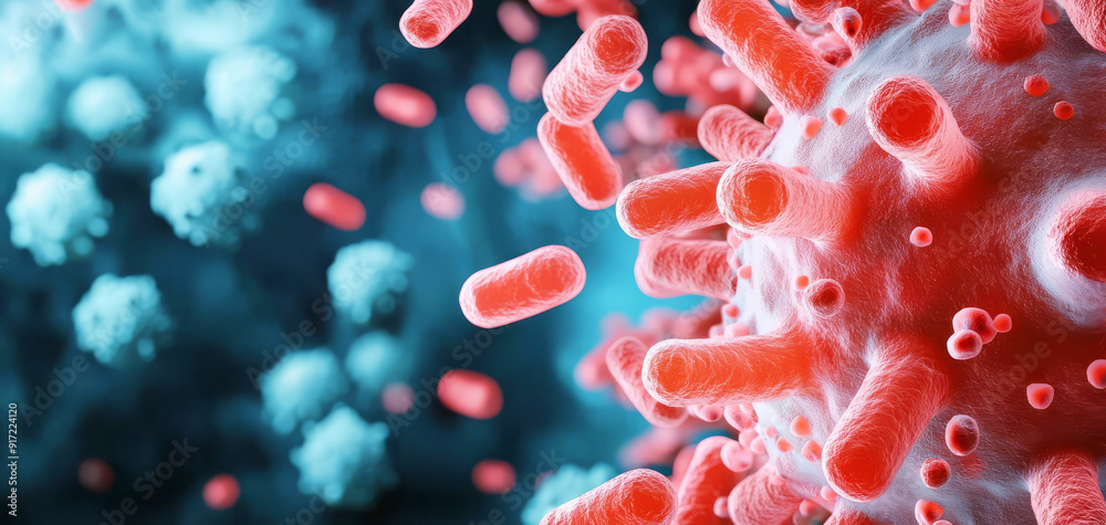 Macro shot of a bacterial colony shrinking as antibiotics take effect, symbolizing the healing process Macro shot of a bacterial colony shrinking as antibiotics take effect, symbolizing the healing process