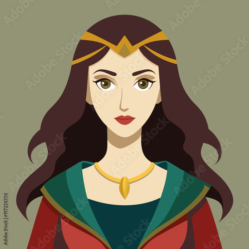 Lady in medieval dress. Medieval legend. Medieval woman