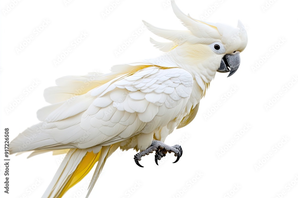 Cockatoo perched and calling isolated on a white background Cockatoo perched and calling isolated on a white background