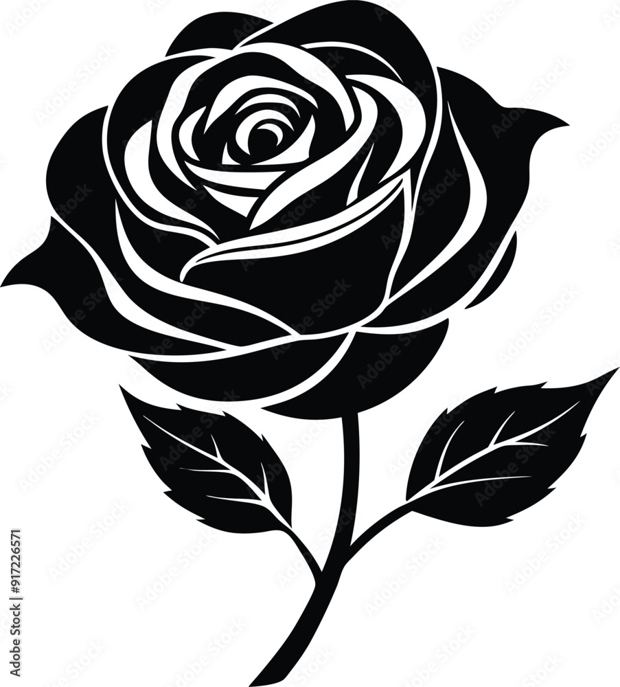 Rose silhouette template design Rose silhouette template design