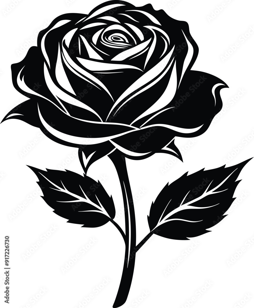 Rose silhouette template design Rose silhouette template design