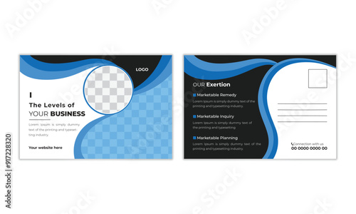 Creative and modern Corporate business or marketing agency postcard template