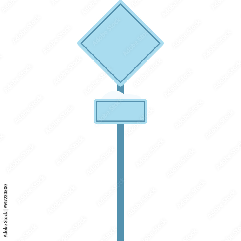 Signboard with snow Vector Illustration Signboard with snow Vector Illustration