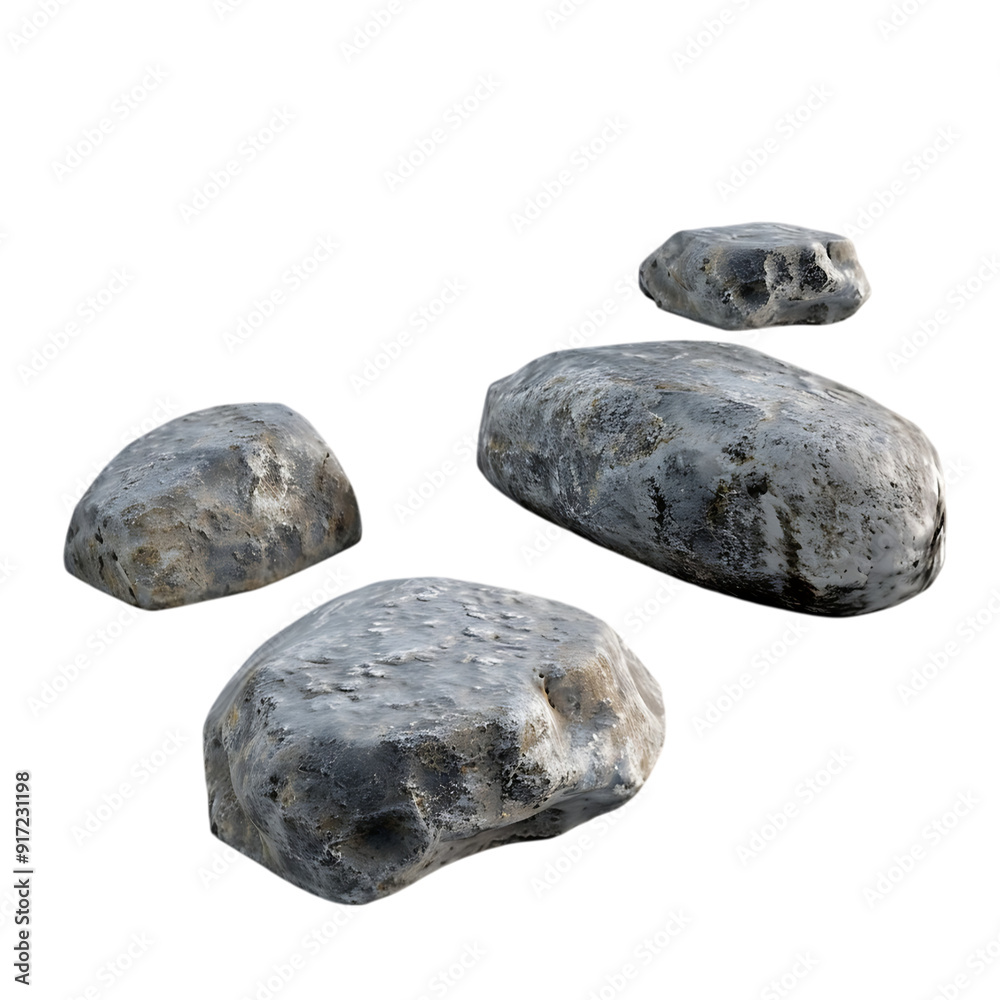 Assorted Stone Set on Transparent Surface: Natural Beauty and Texture Assorted Stone Set on Transparent Surface: Natural Beauty and Texture