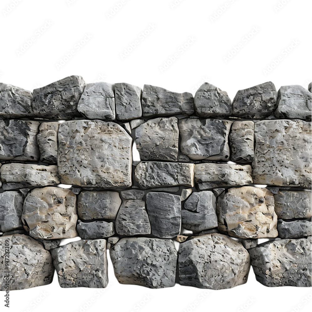 Rough Stone Wall on Transparent Surface: Authentic and Raw Rough Stone Wall on Transparent Surface: Authentic and Raw