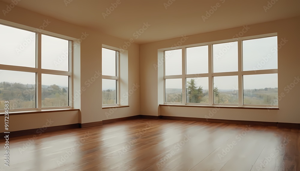 A spacious empty room with white walls and hardwood floors bathed in light 14 A spacious empty room with white walls and hardwood floors bathed in light 14