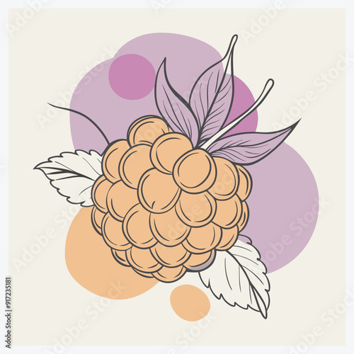 Stunning Cloudberry Vector Illustration, Vibrant, Detailed, and Perfect for Design Projects.