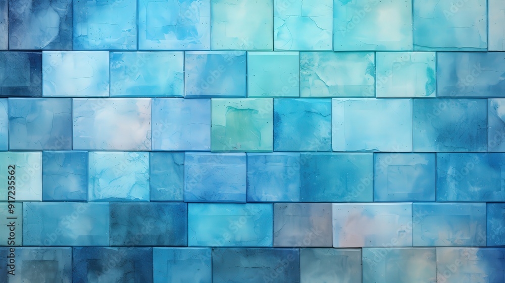 Abstract Blue Tile Wall Abstract Blue Tile Wall