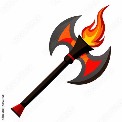 Hacha de bombero con filos negros art vector illustration
