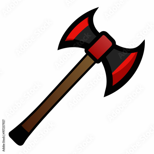 Hacha de bombero con filos negros art vector illustration