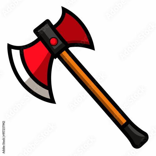 Hacha de bombero con filos negros art vector illustration
