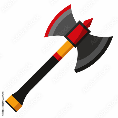Hacha de bombero con filos negros art vector illustration