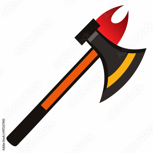 Hacha de bombero con filos negros art vector illustration