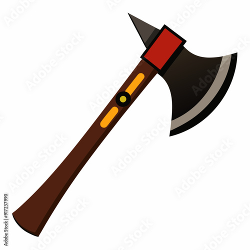 Hacha de bombero con filos negros art vector illustration