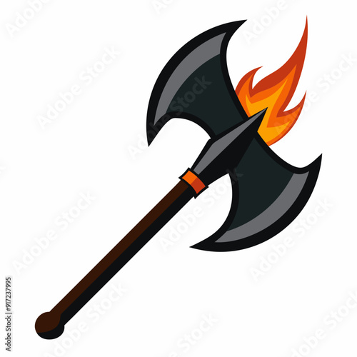 Hacha de bombero con filos negros art vector illustration