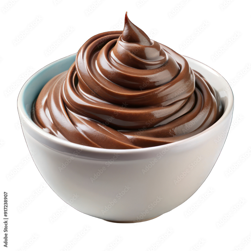 A bowl of chocolate sauce and whipped cream on transparent background A bowl of chocolate sauce and whipped cream on transparent background